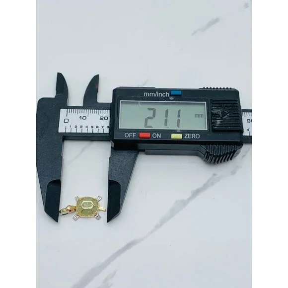 10k solid gold pendant turtle ❤️ Green - Picture 4 of 5